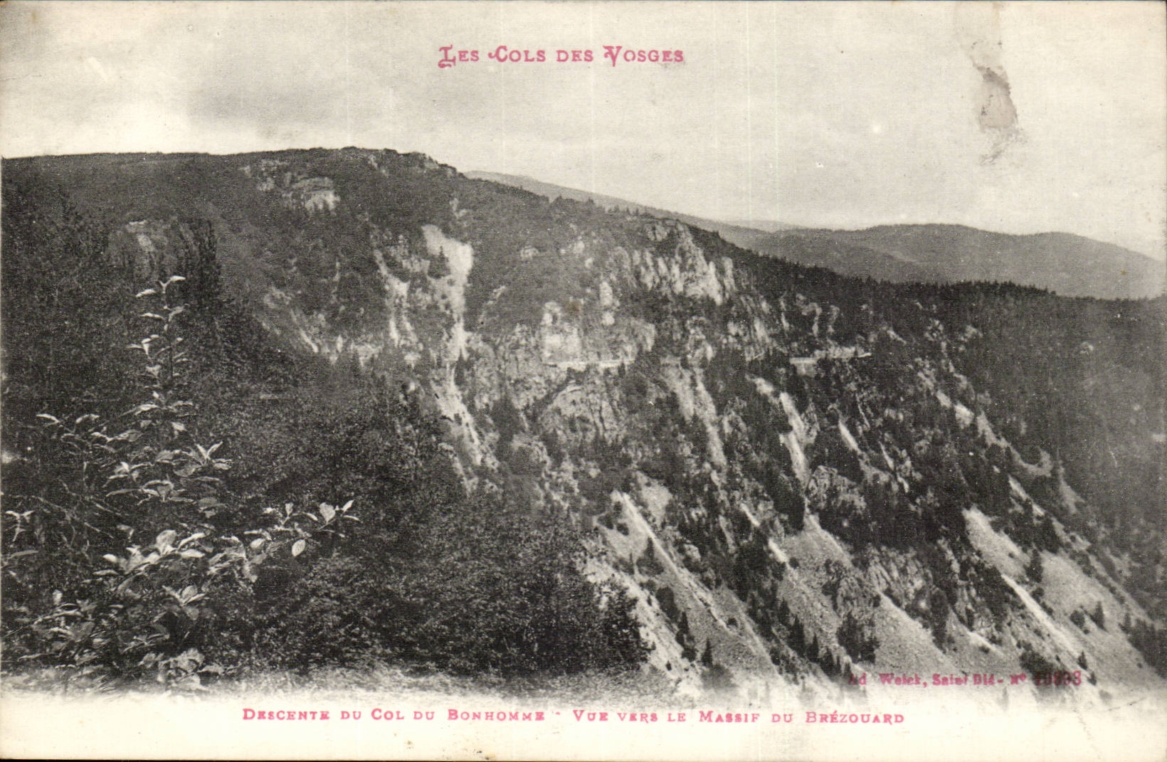 Der vosges-Abfall des Kragens des Fanges gesehen in Richtung zum Berg von Brezouard - CPA