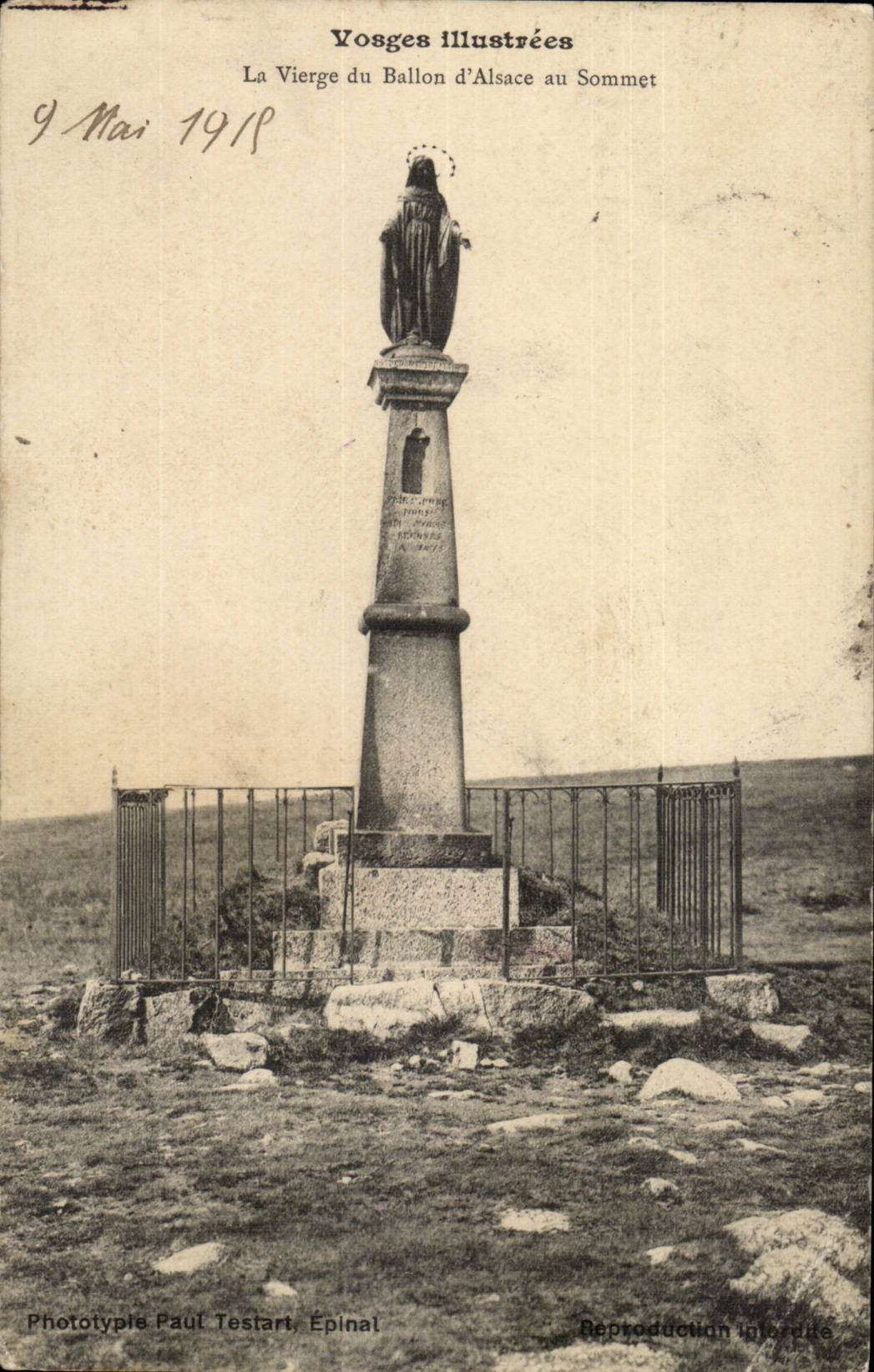 Die erlauterten Vosges CPA die Jungfrau des Ballons von Elsass an der Oberseite