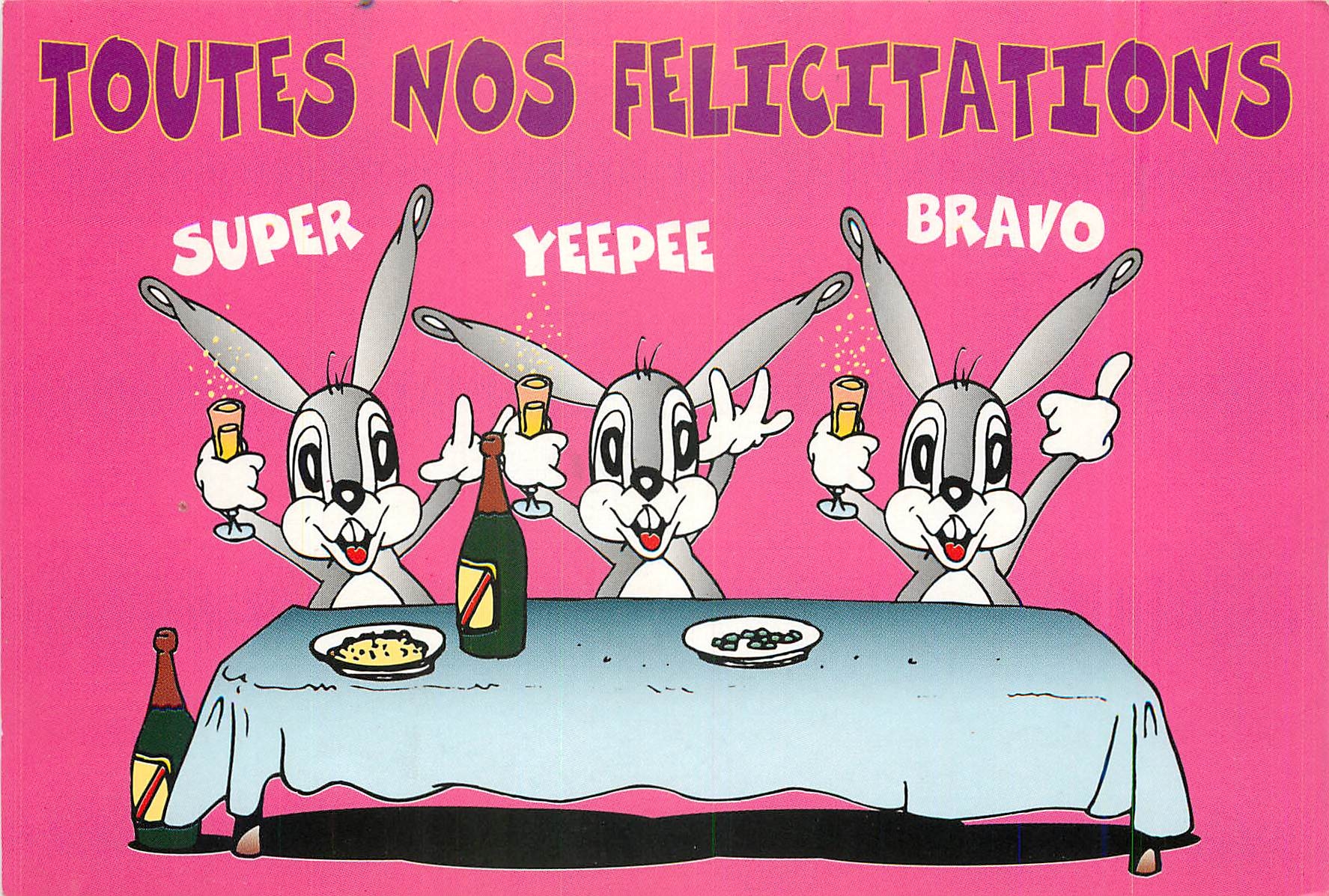 CPM Toutes nos Felicitations Lapin 