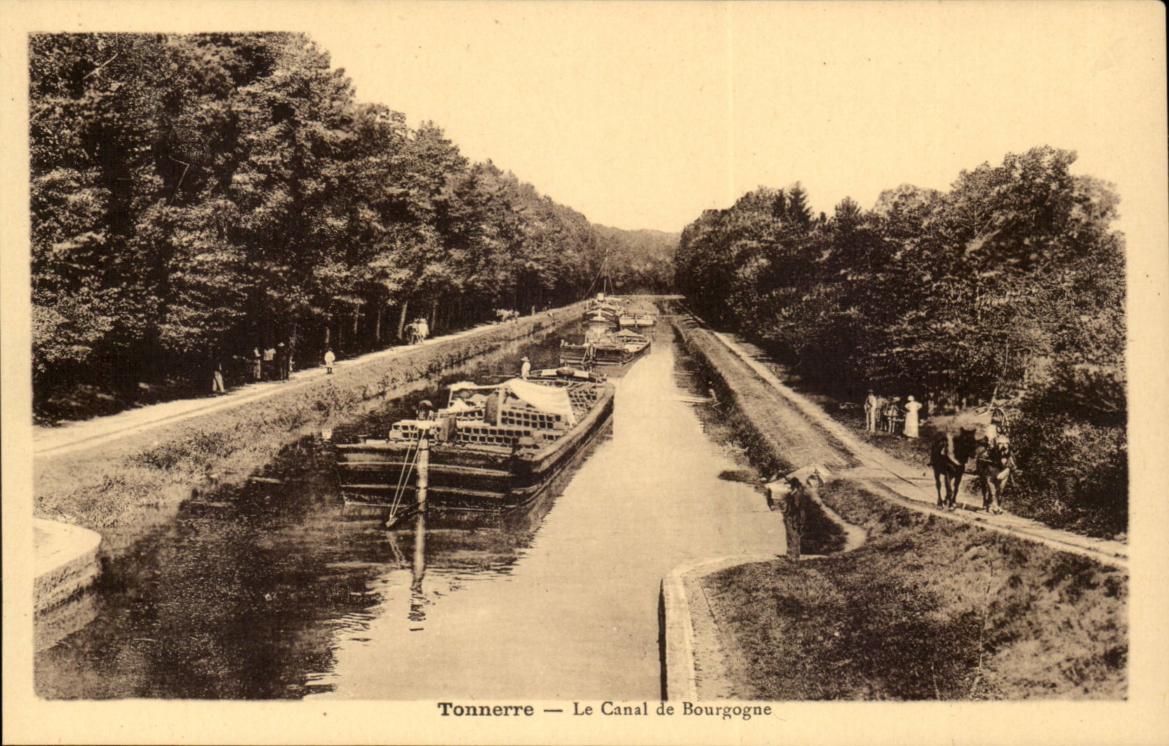 (Yonne) Tonnere- the Canal of Burgundy Boat CPA