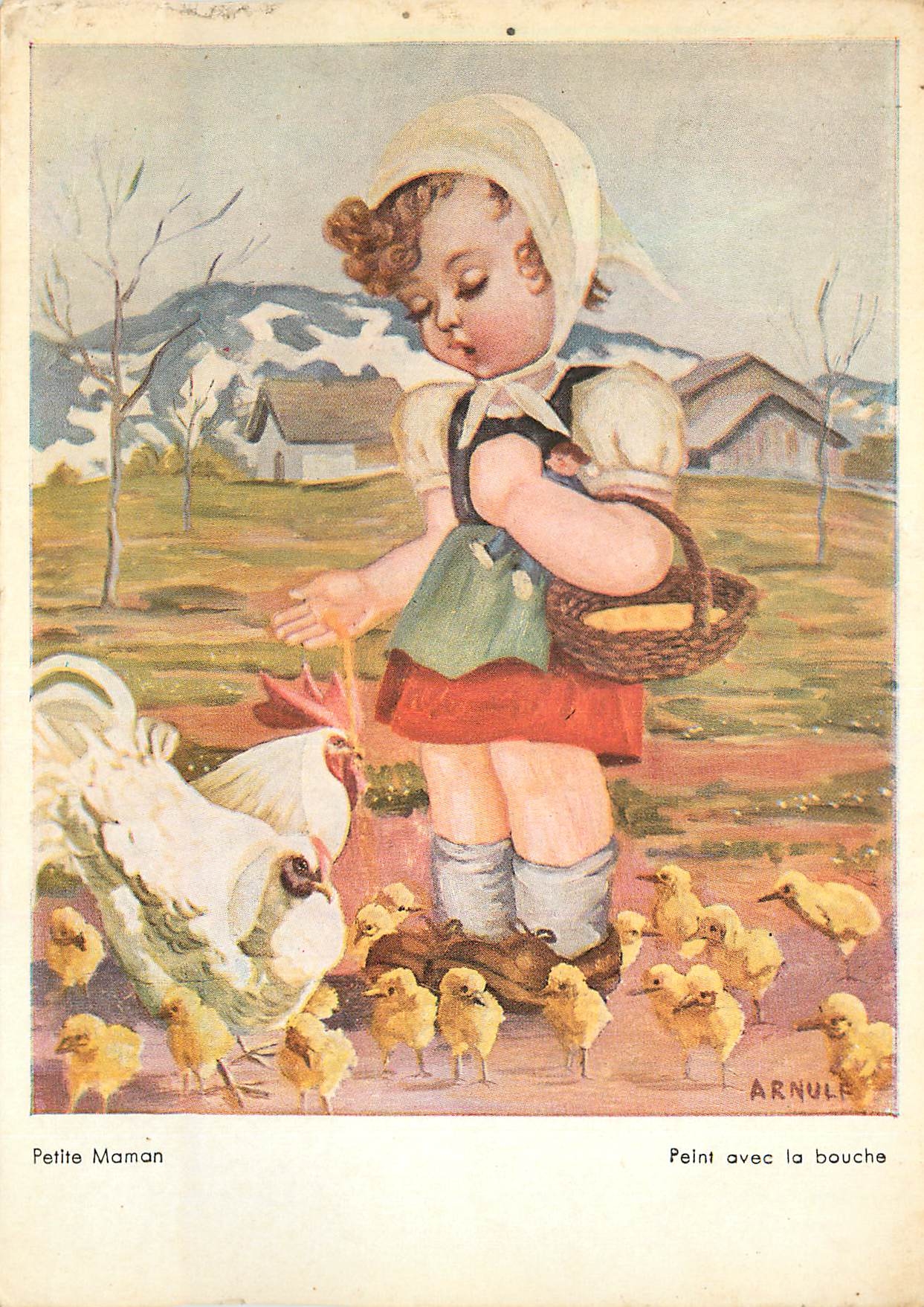 CPM Petite Maman Peint avec la bouche 