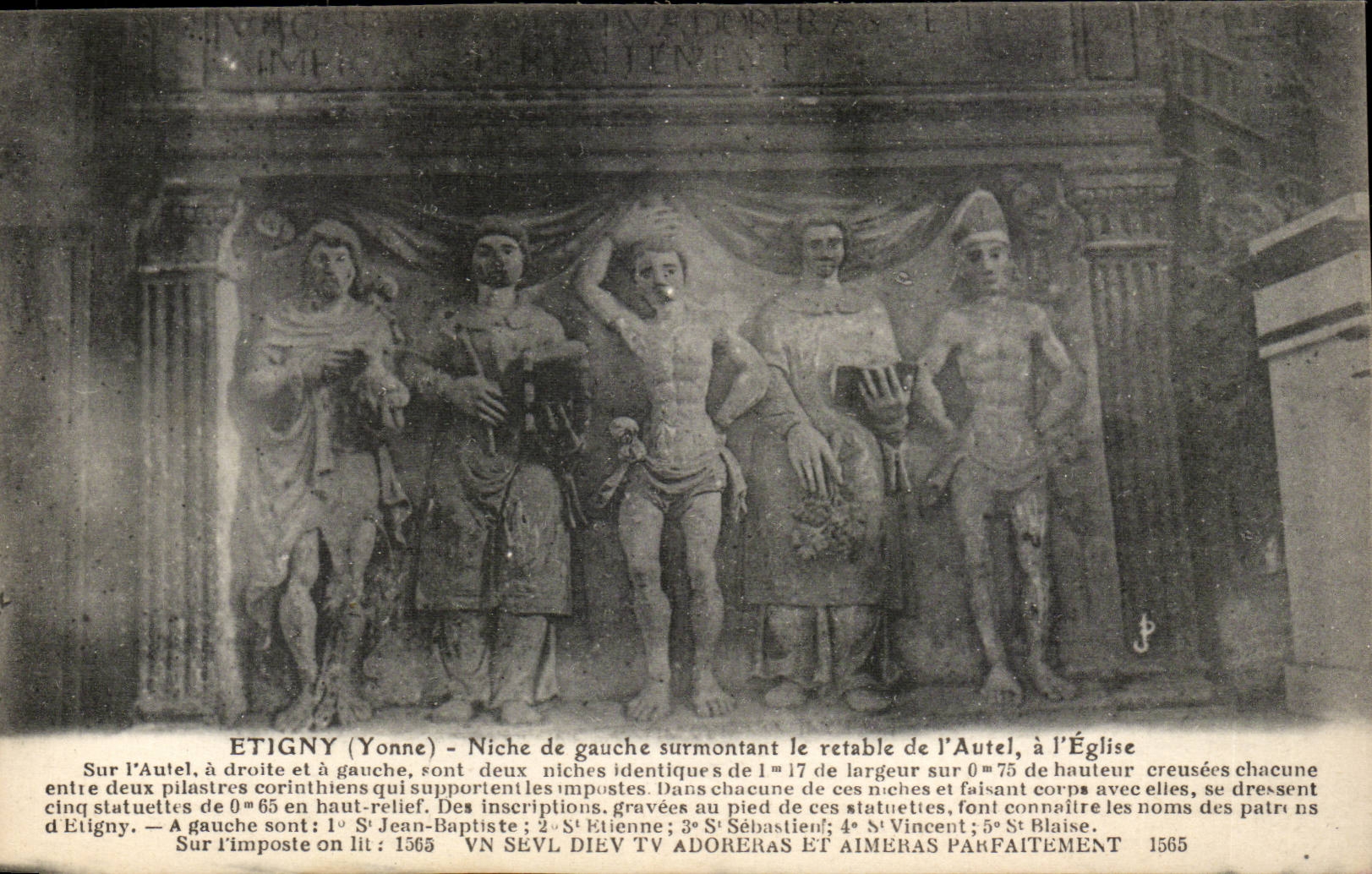 Etigny CPA niche of left surmounting the retable of the furnace bridge to the church