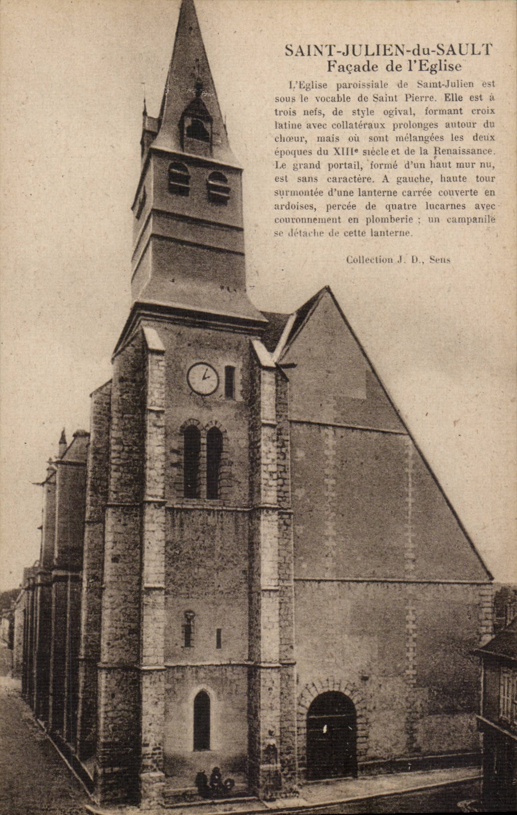 Saint Julien of Sault CPA Frontage of the church