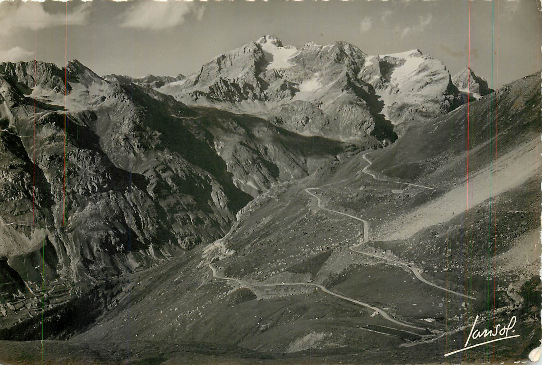 CPM En Montant au col de l'Iseran (2770 m) les lacets du parc a moutons et le Pic de la Transteleina