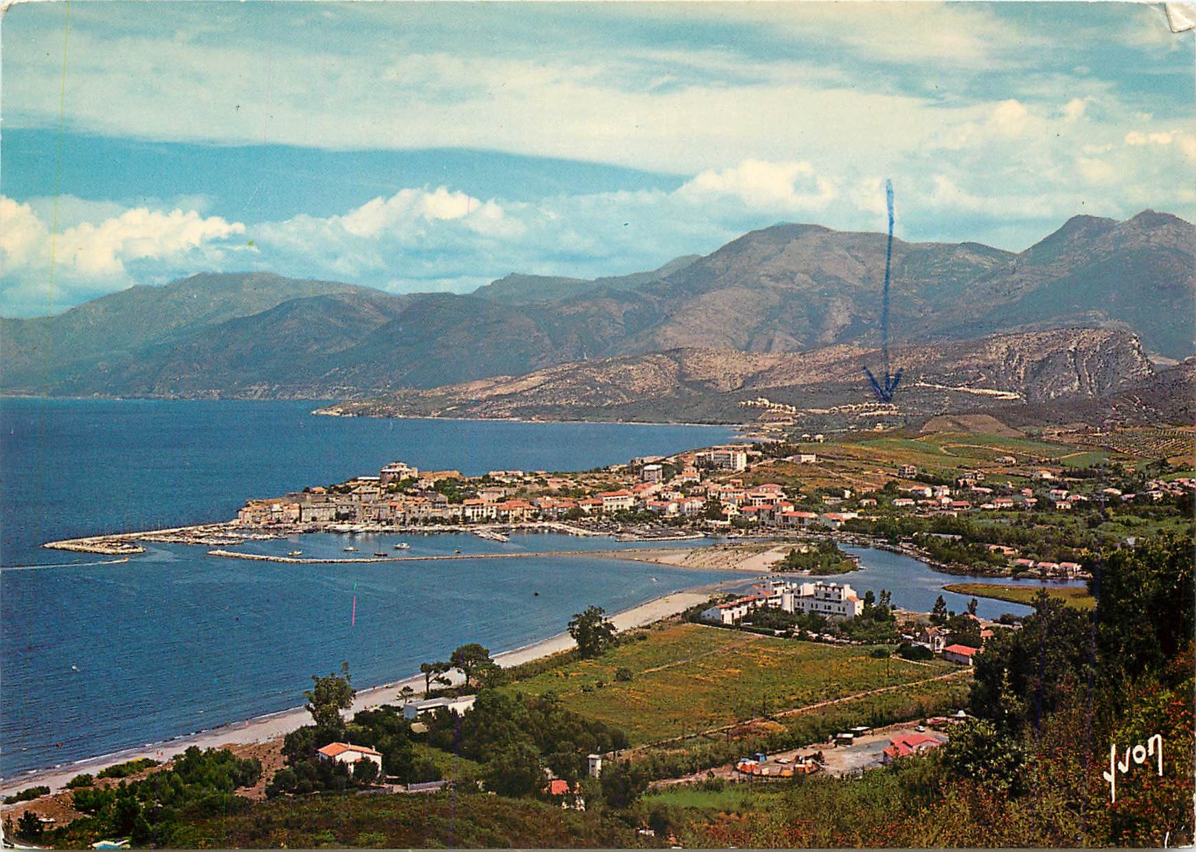 CPM Saint Florent (Corse) Batie a Fleur d'eau a l'embouchure de l'Aliso l'ancienne vite genoise cour