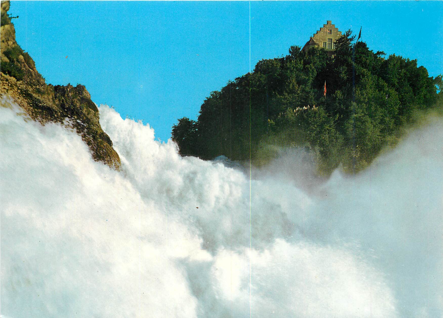 CPM Rheinfall mit Schlos laufen totale Breite 150 m totale hohe 21 m