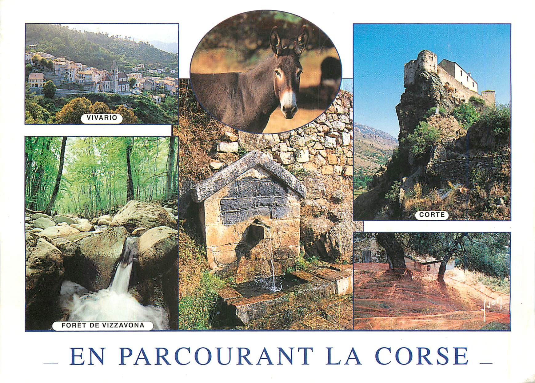 CPM La Corse Ile de Beaute en parcourant la corse Corte Vivario Vizzavona