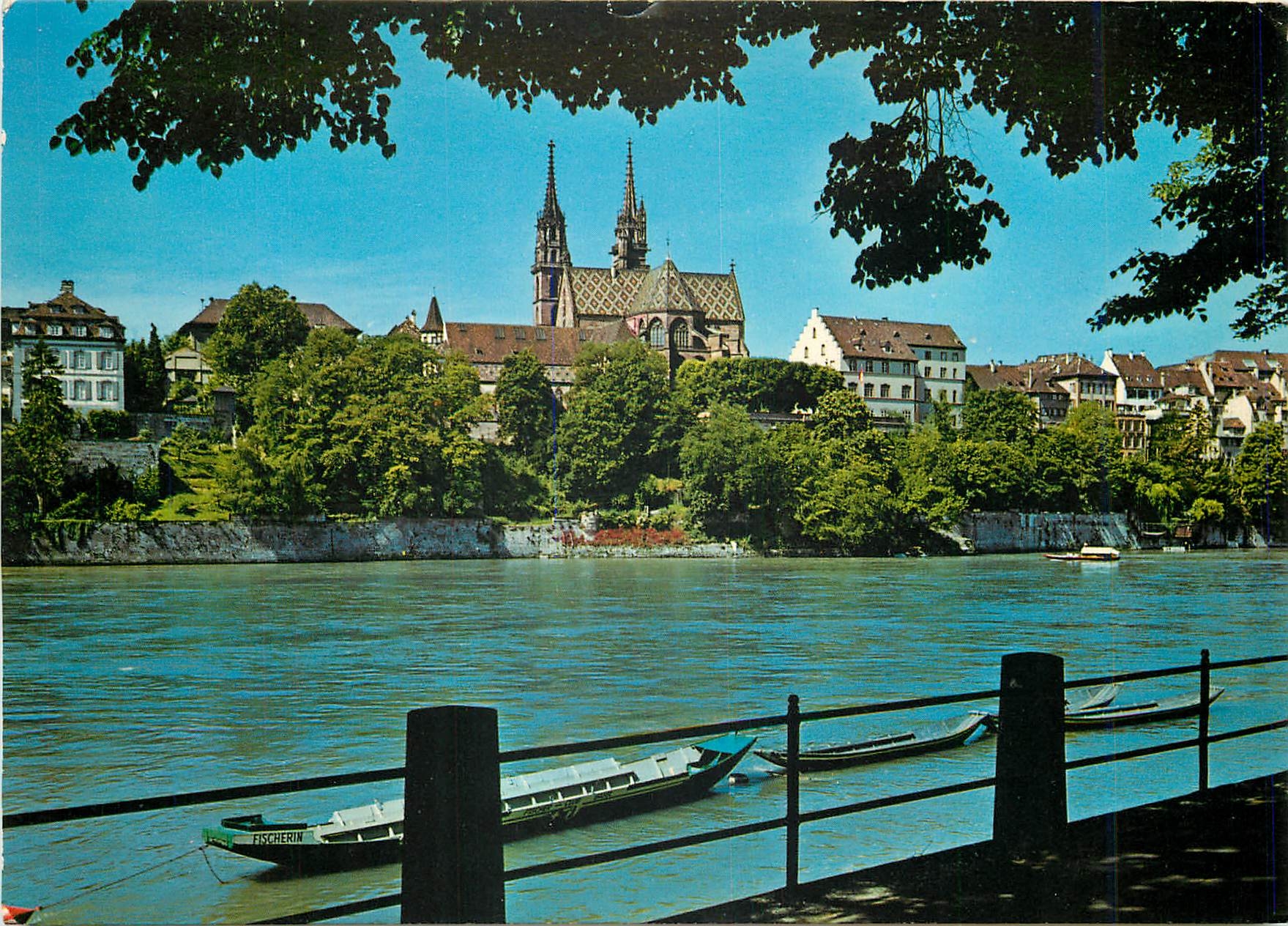 CPM Basel Vue sur le Rhin et la Cathedrale