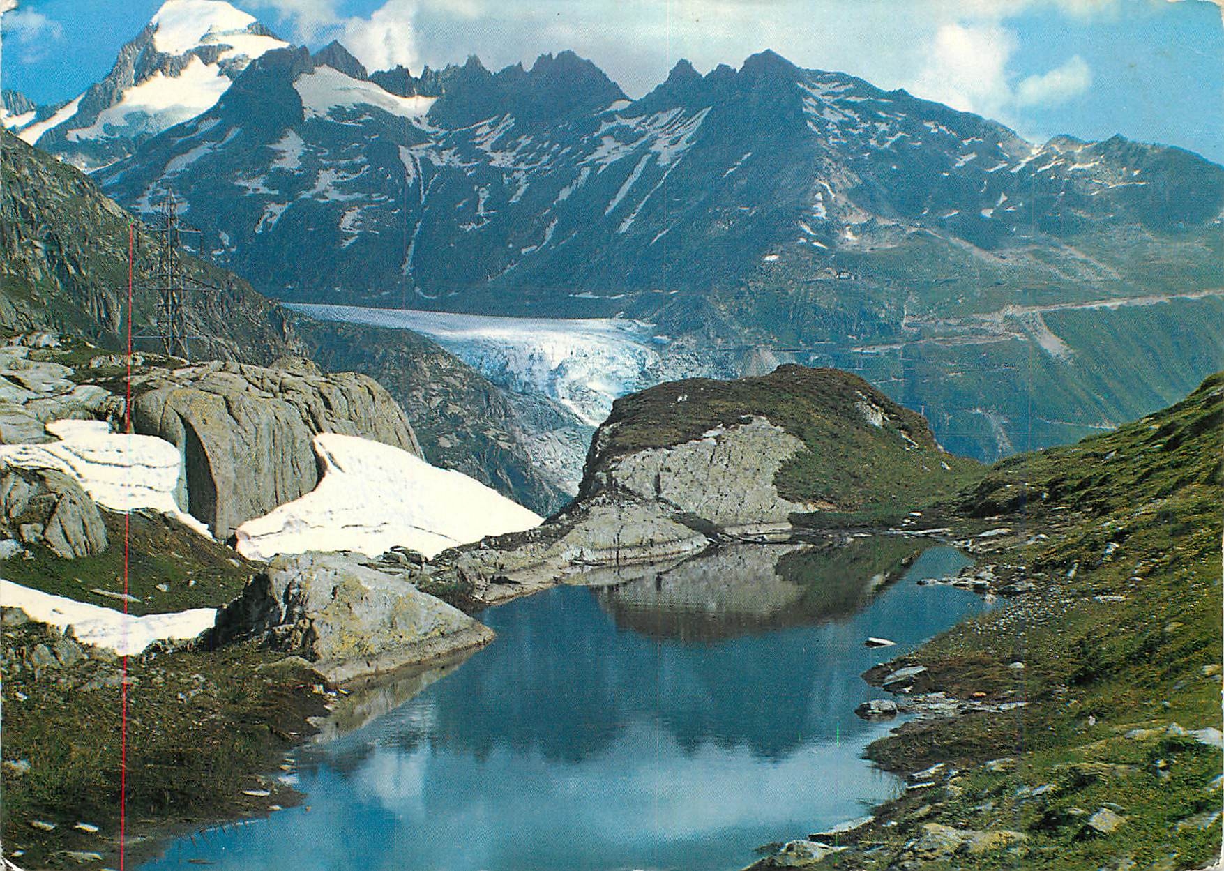 CPM Blick von der Grimsel Passhohe auf den Rhonegletscher und Galenstock