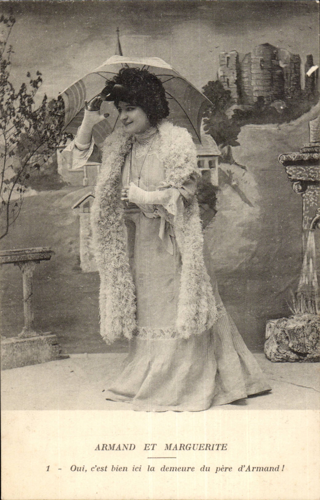 CPA Fantasy Woman Armand and Marguerite