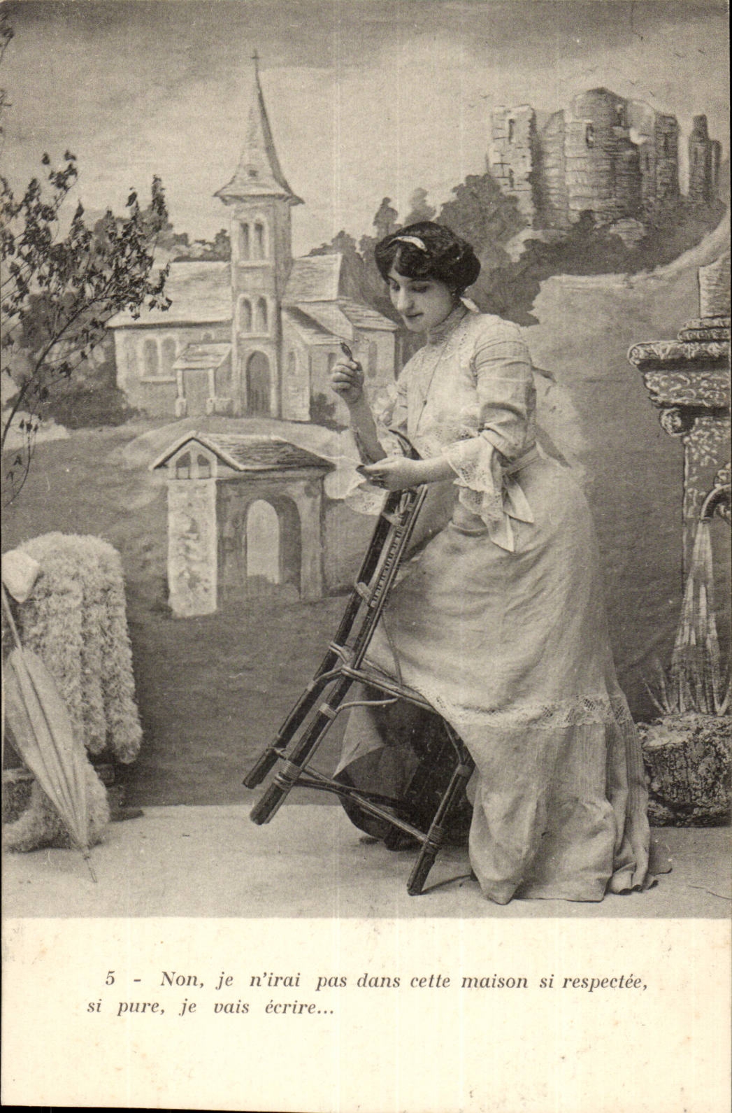 CPA Fantasy Woman Armand and Marguerite