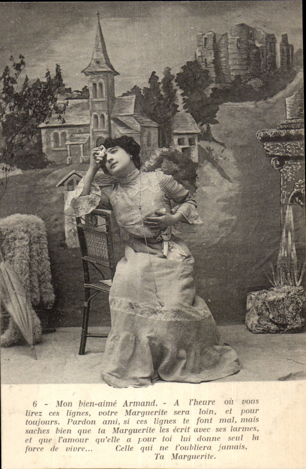 CPA Fantasy Woman Armand and Marguerite