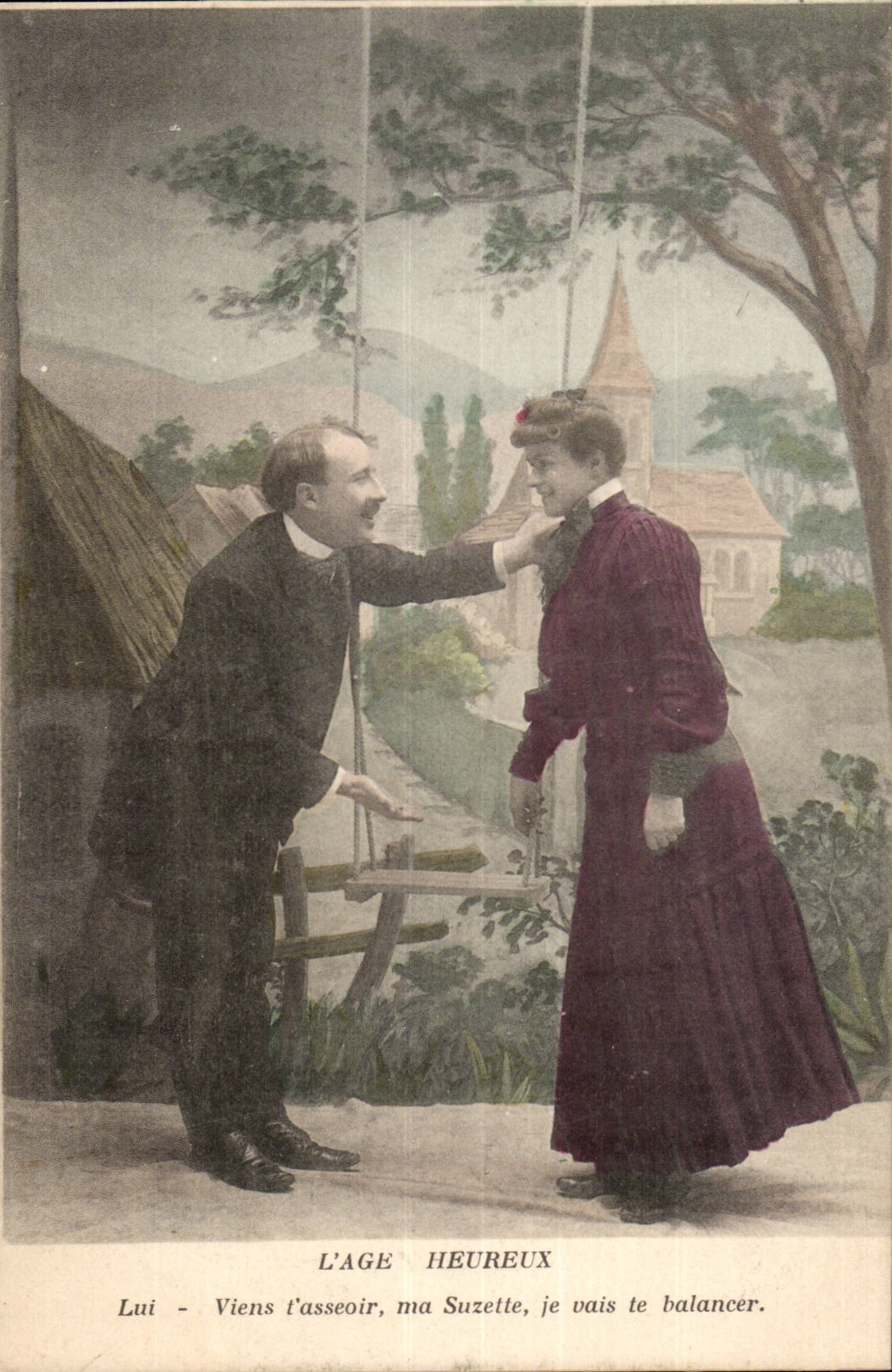 CPA Fantasy Woman the old Dog happy one