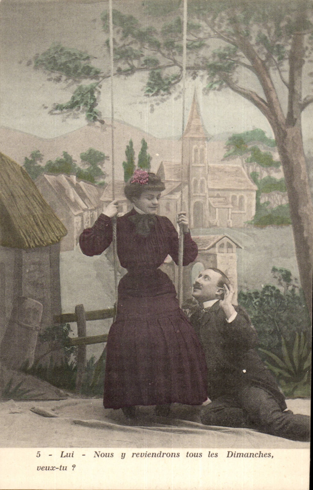 CPA Fantasy Woman old the happy swing