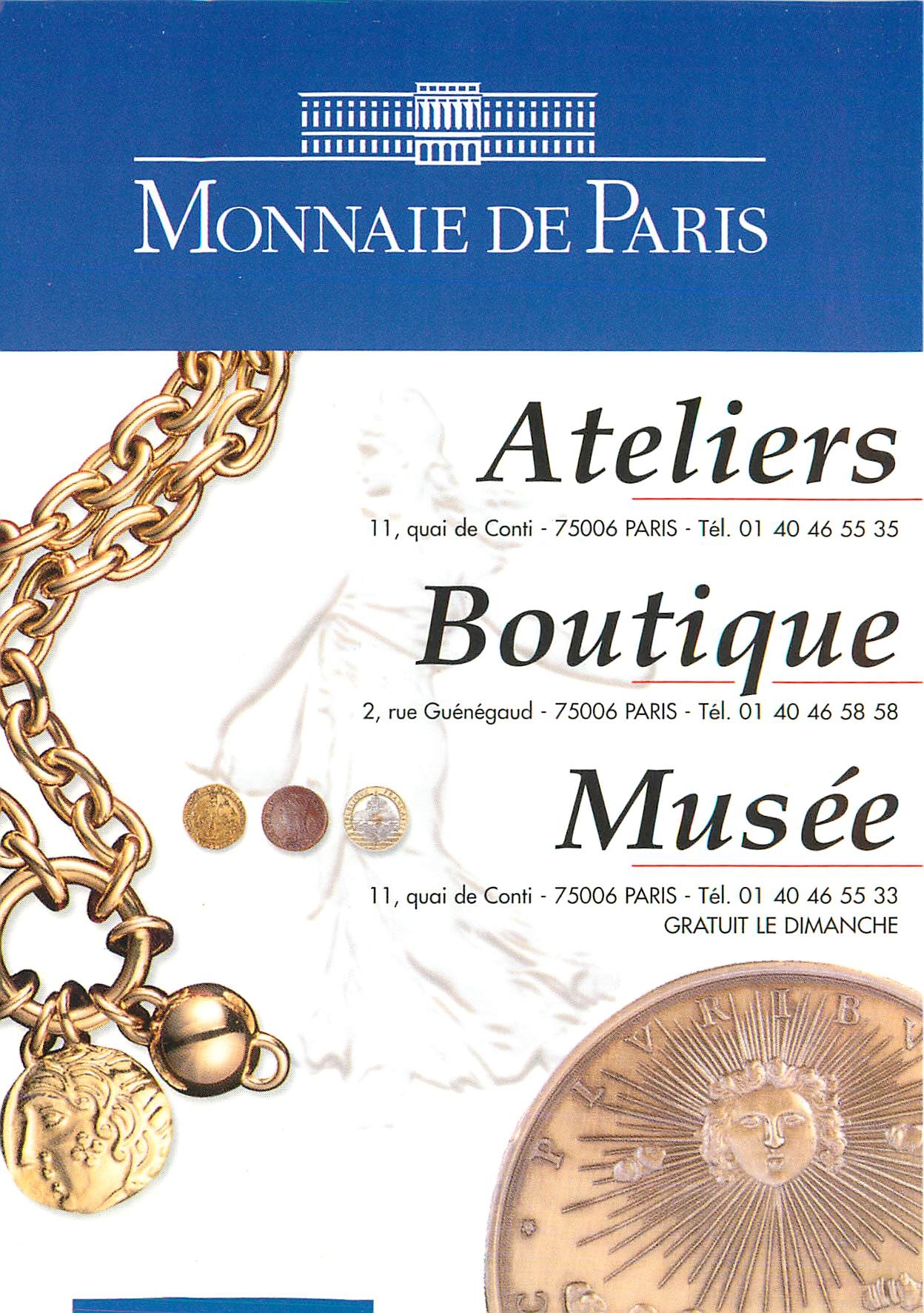 CPM Ateliers Boutique Musee Monnaie de Paris Numismatie