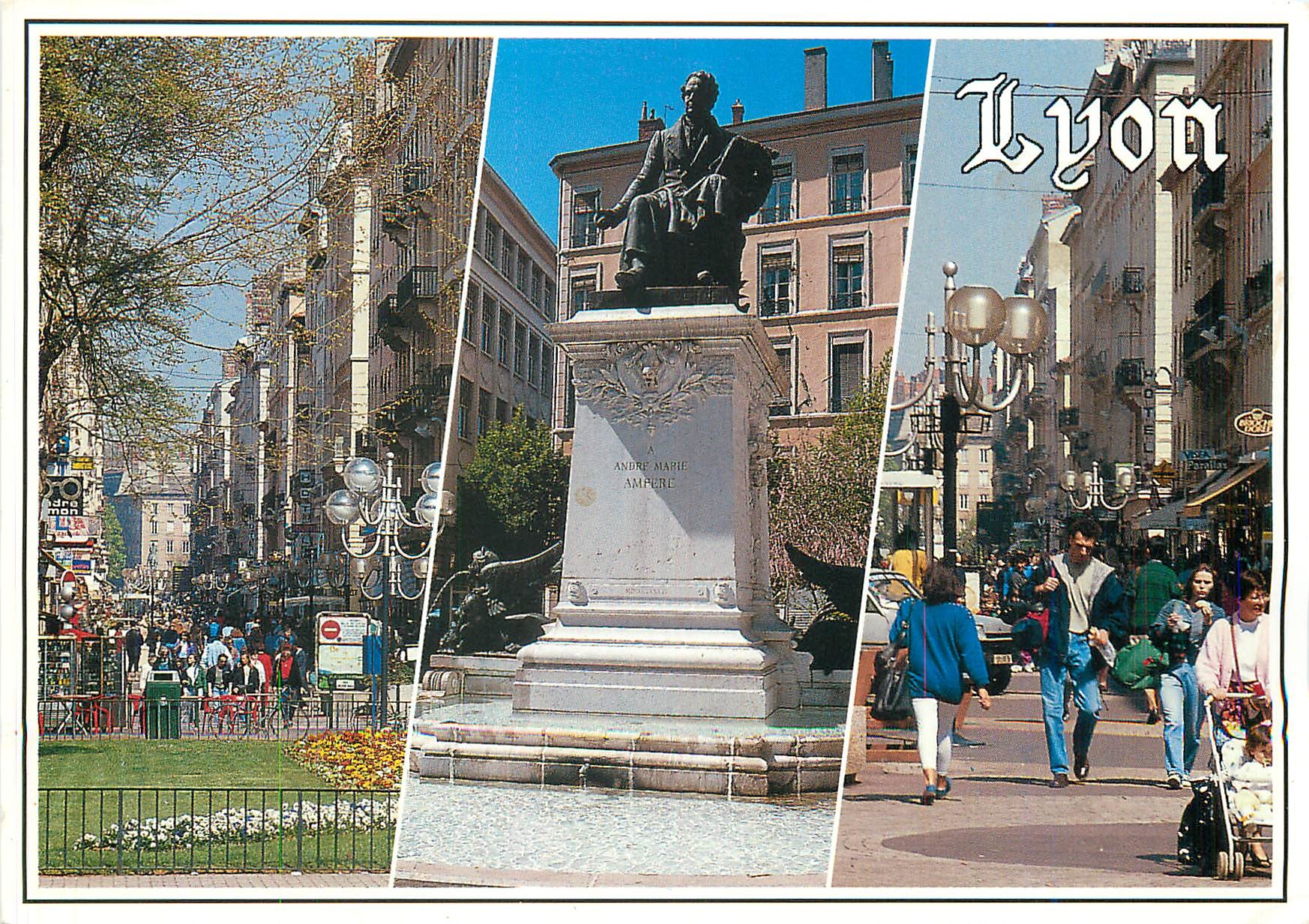 CPM Lyon (Rhone) Rue victor Hugo Place Ampere