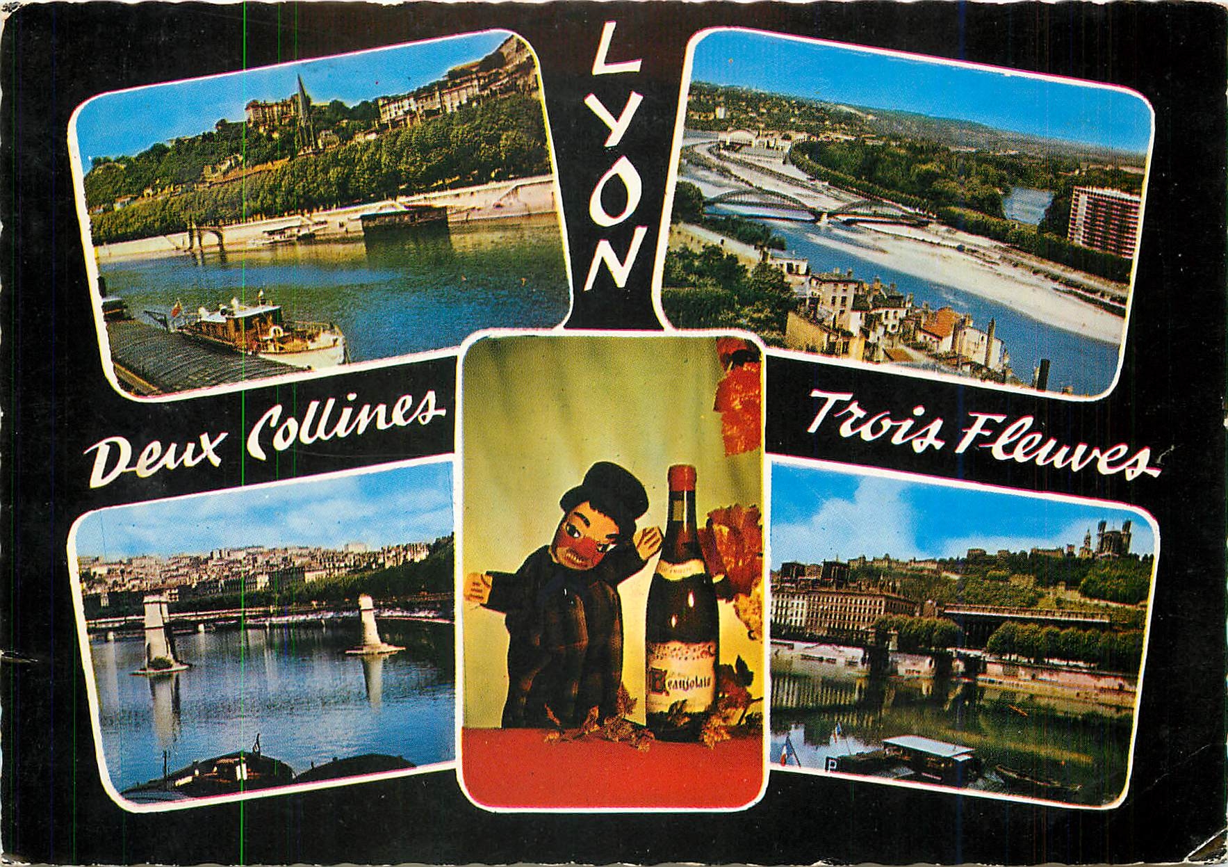 CPM Lyon (Rhone) La Saone La Rhone la Croix Rousse la colline qui travaille le Beaujolais