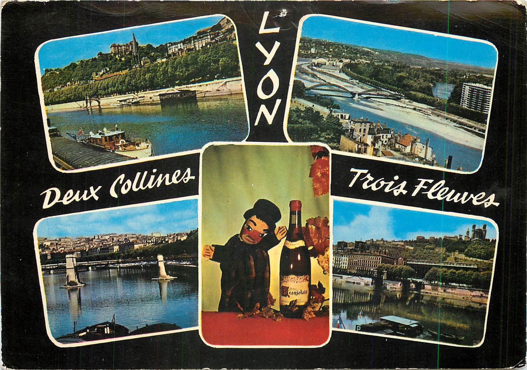 CPM Lyon (Rhone) La croix Rousse la colline qui travaille le Beaujolais Guignol