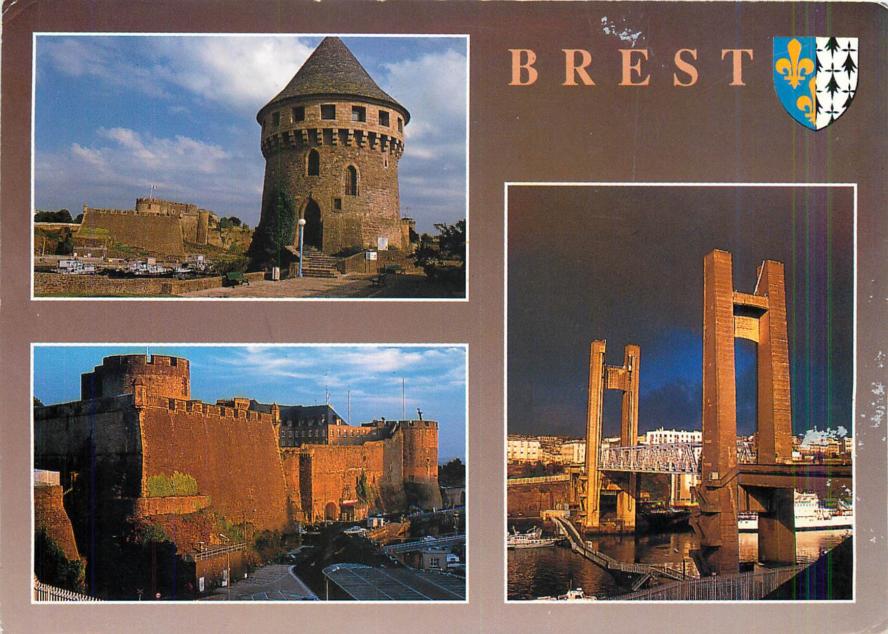 CPM Brest (Finistere) Le chateau et le pont de Recouvrance Bridge 