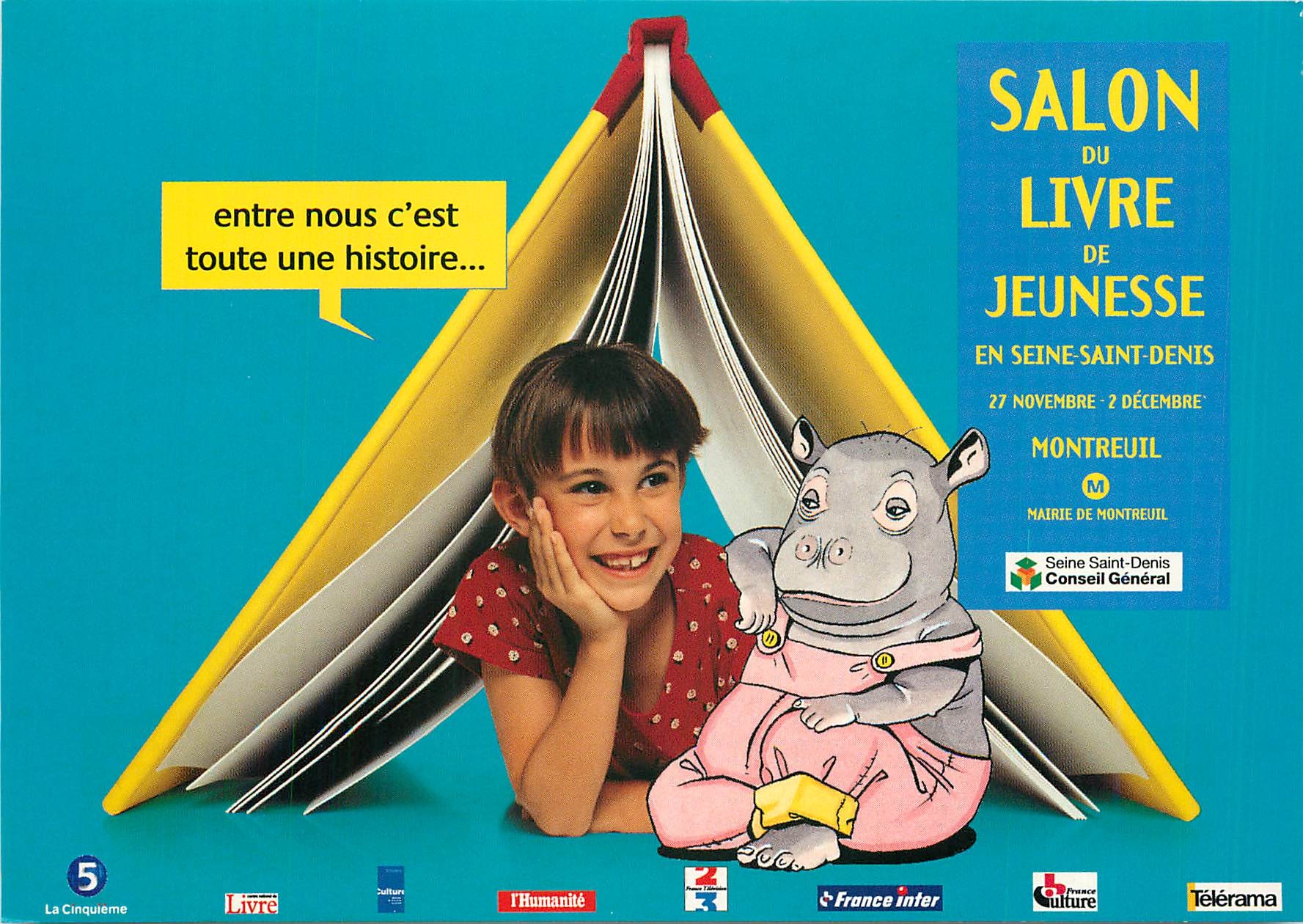 CPM Salon du Livre de Jeunesse Seine Saint Denis Montreuil Hippopotame