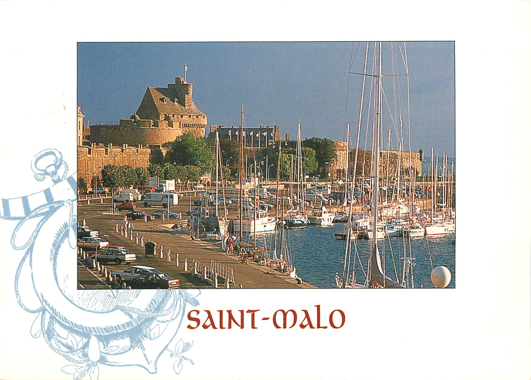 CPM Saint Malo les remparts le bassin et le chateau