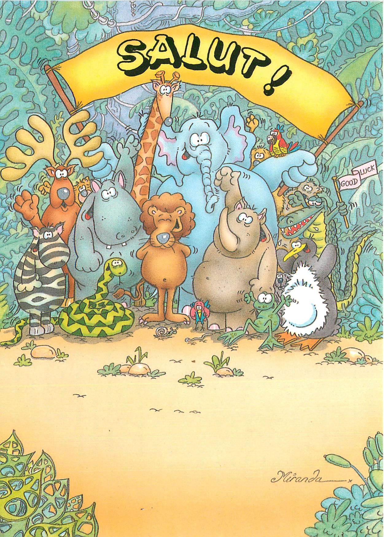 CPM Salut Elpehant Hippopotame Crocodile Renne Grenouille