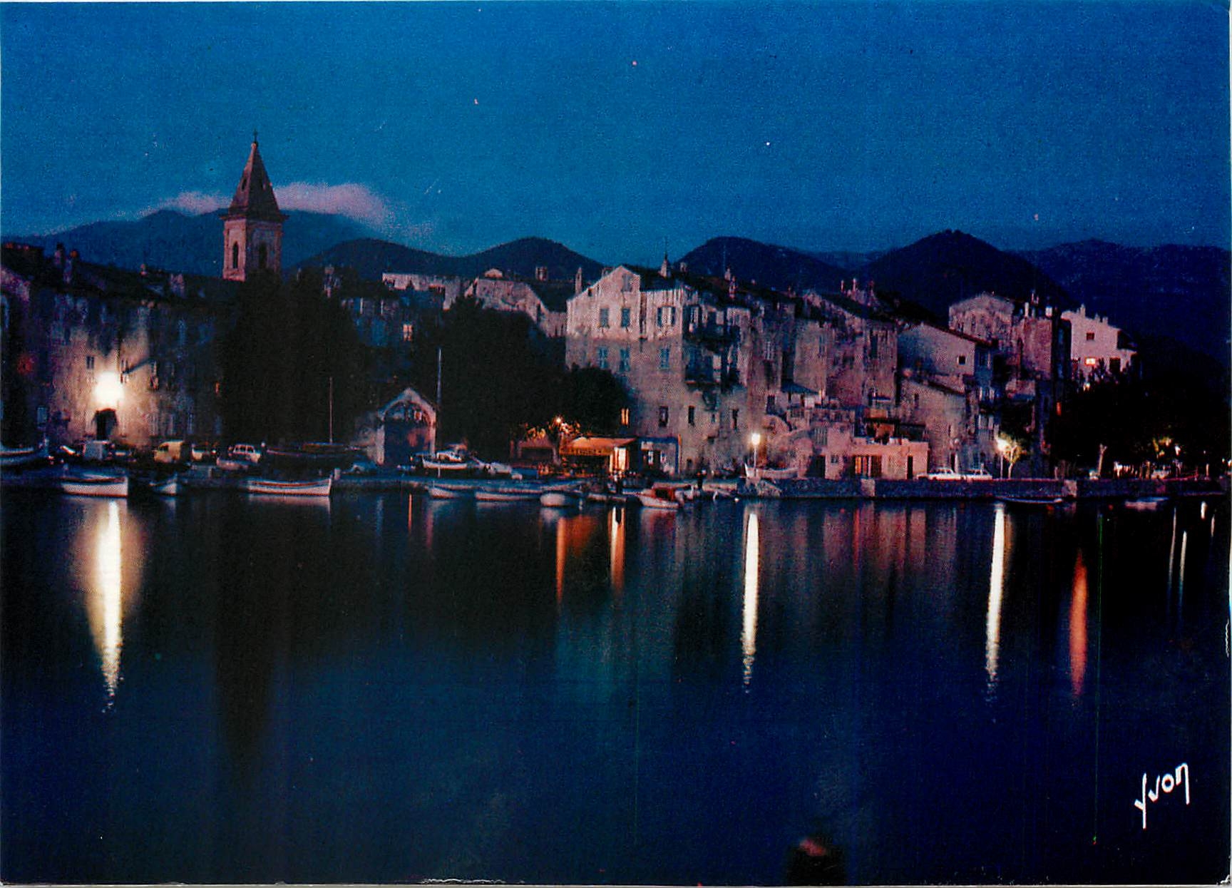CPM La Corse oasis de Beaute Saint Florent Reflets du soir sur le port 