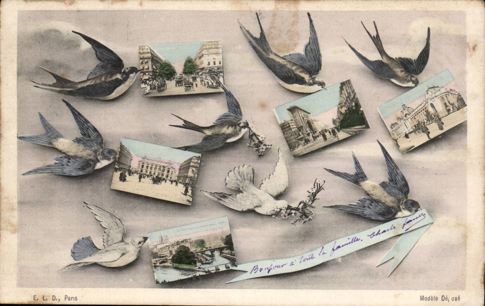 CPA Fantasy Paris Swallows