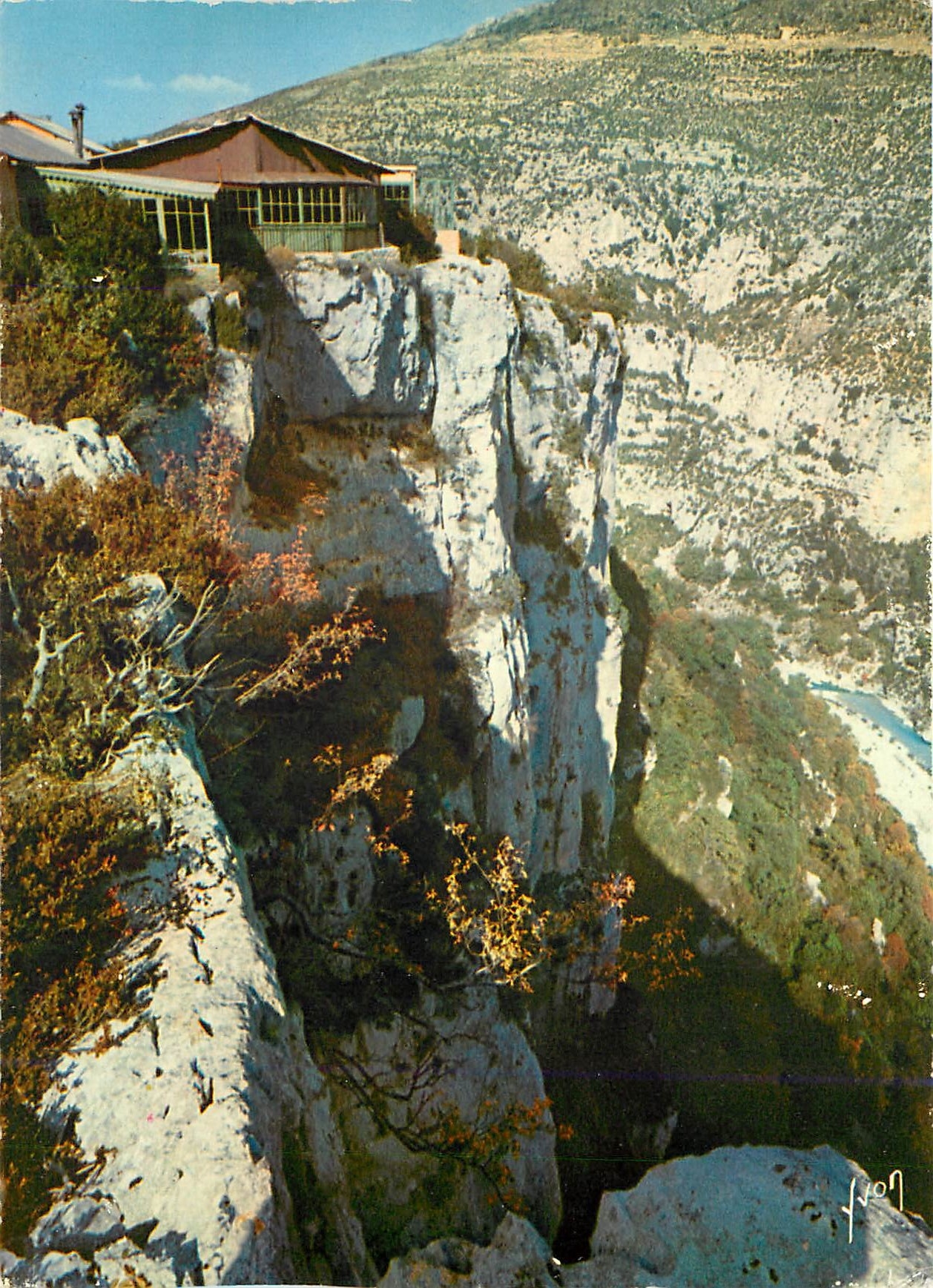 CPM Grand Canon du Verdon Var Falaise et restaurant des cavaliers