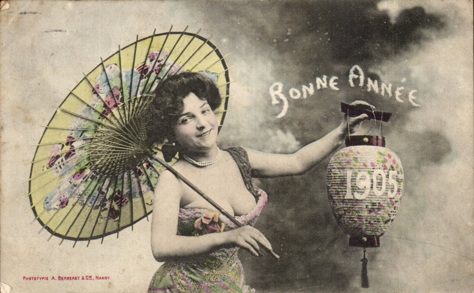 CPA Fantasy Woman Happy New Year 1905