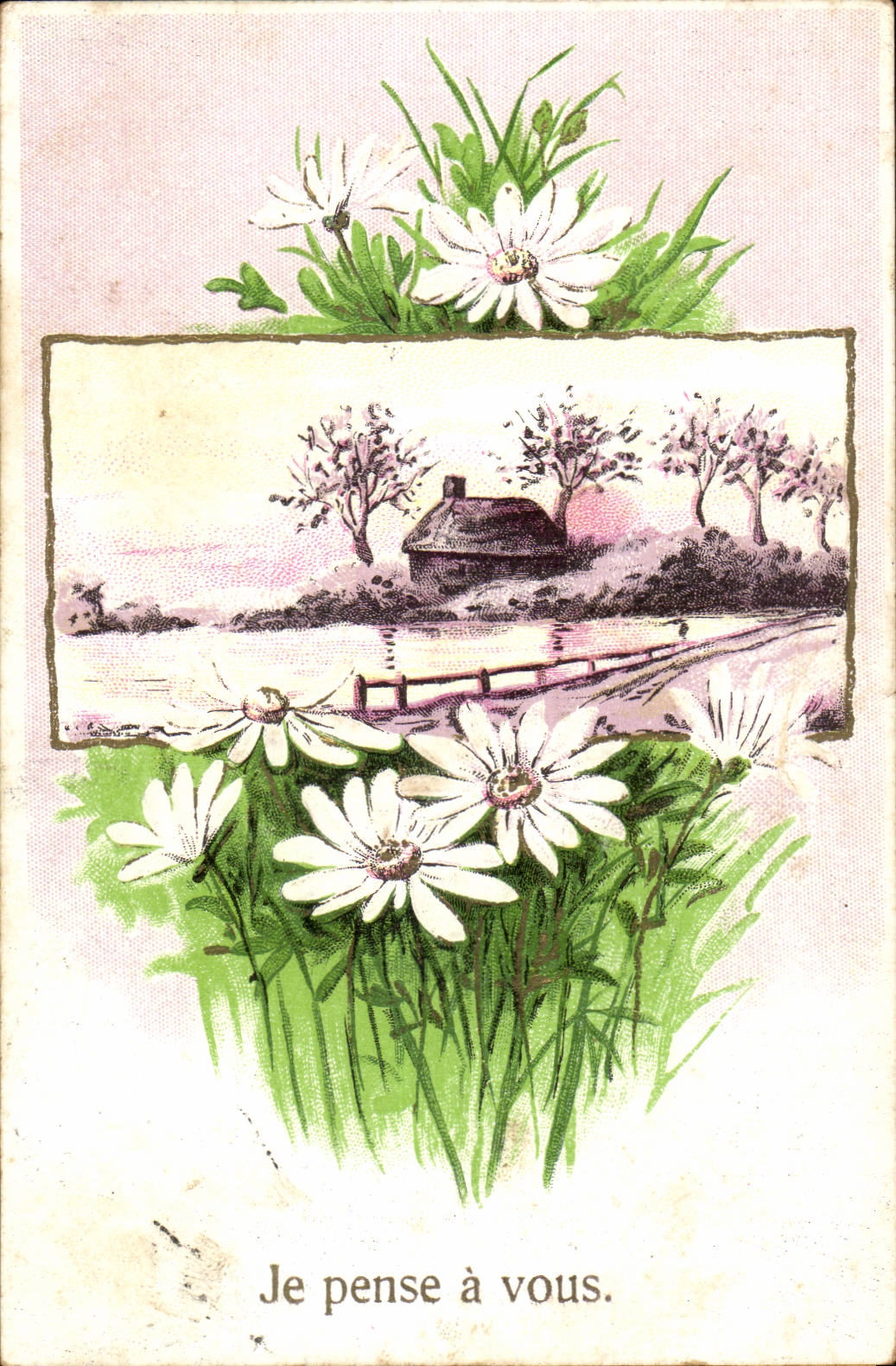 CPA Fantaisie Je pense a vous