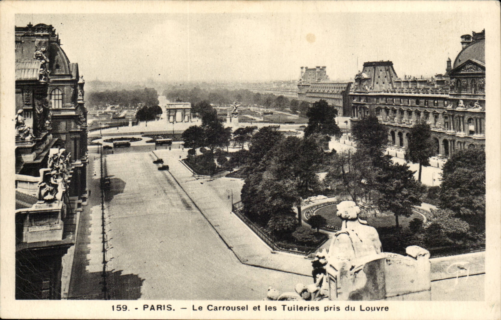 Paris CPA das Karussell und das Tileries genommen vom Luftschlitz