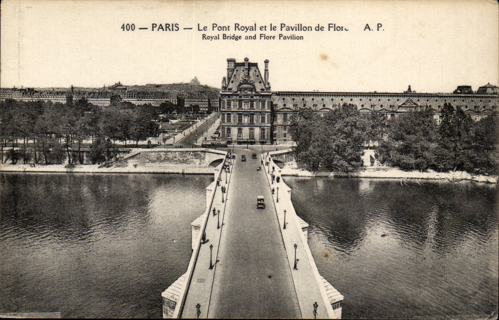 Paris CPA die konigliche Brucke und das Haus der Flora