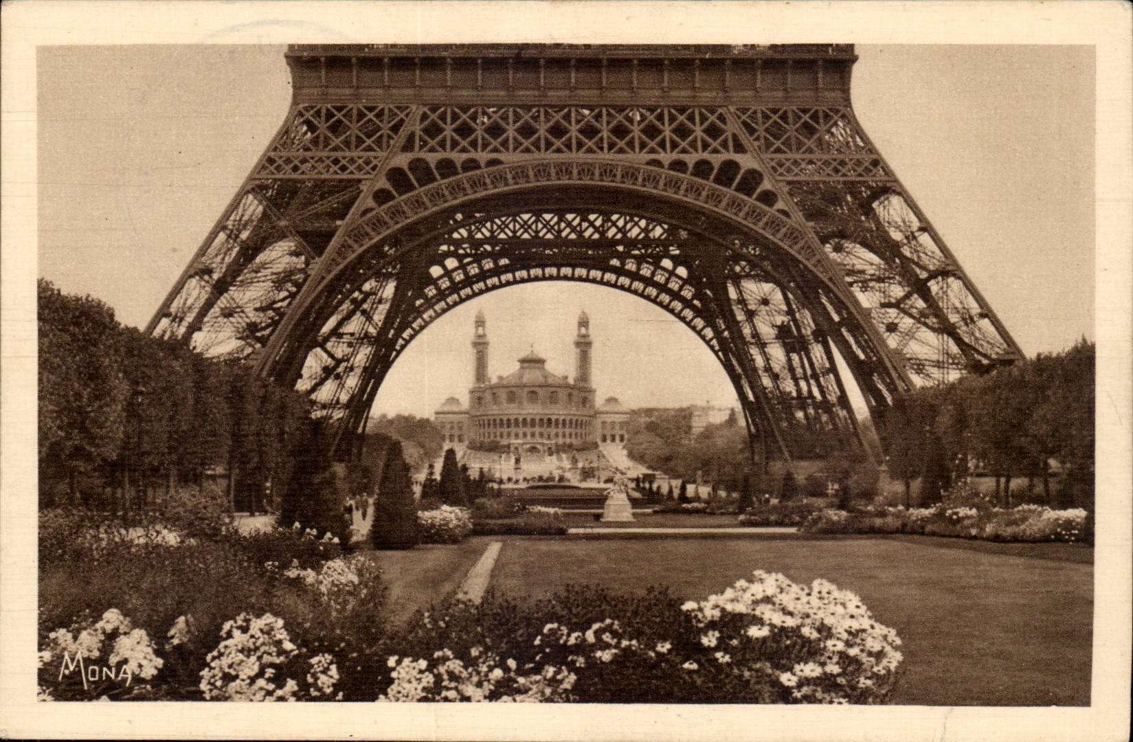 Garten Paris-CPA nah an dem Eiffelturm