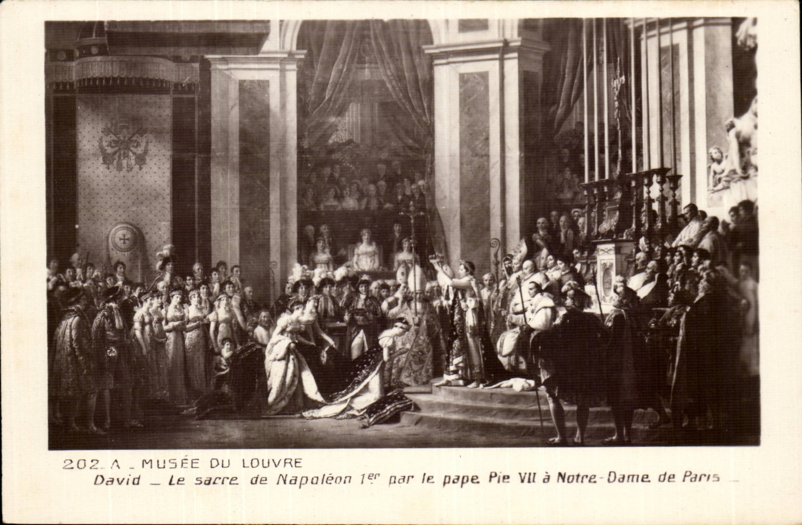 Paris CPA Musee des Luftschlitzes David der Sacring von Napoleon 1 durch den Schwarzweiss-Papst VII hat Notre Dame