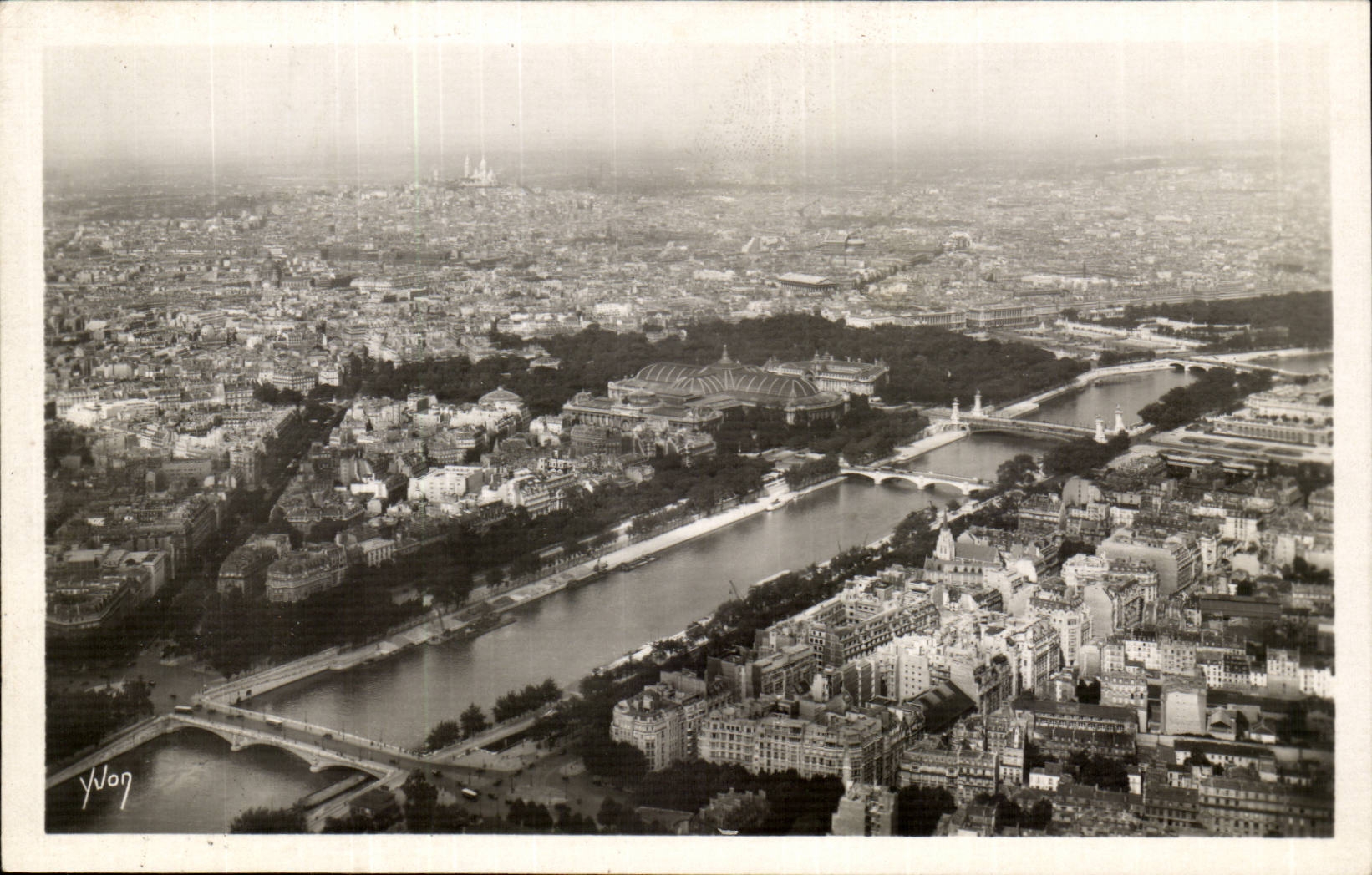 Paris CPA Panorama on the Seine and the Montmartre hillock