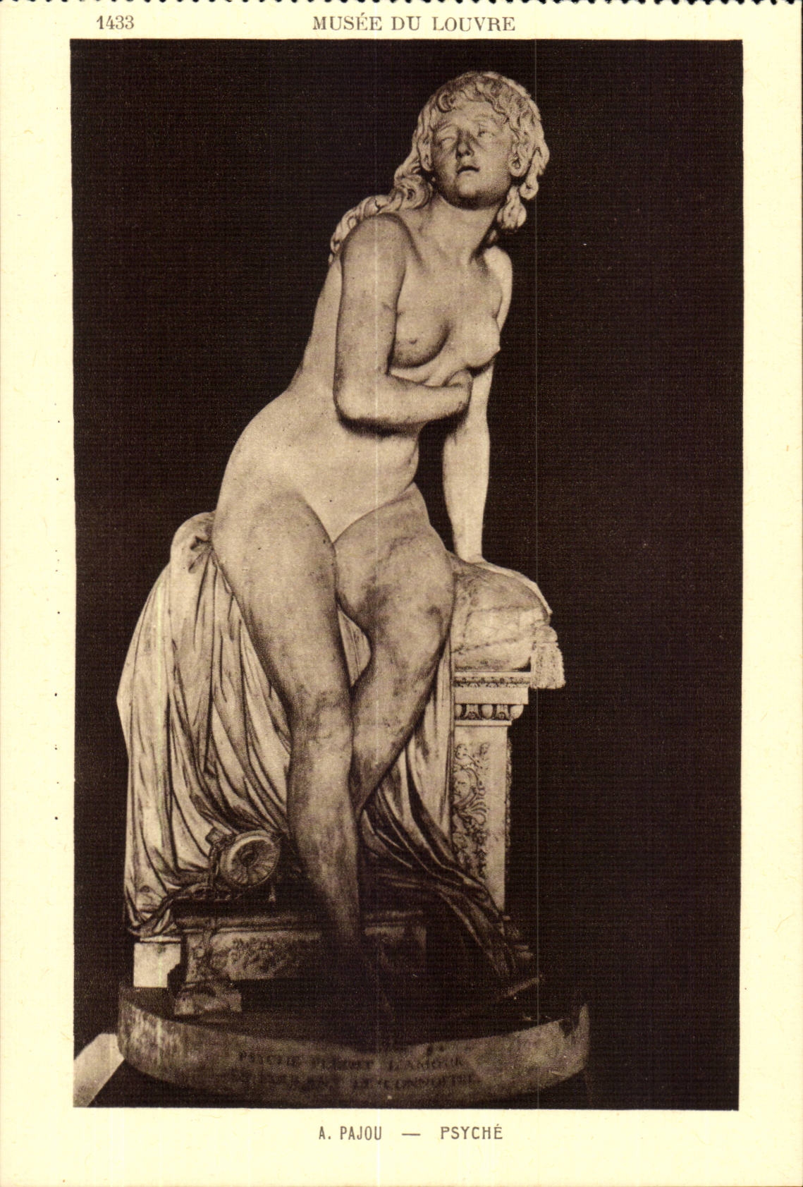 Museum of the Louvre CPA has Pajou Psyche