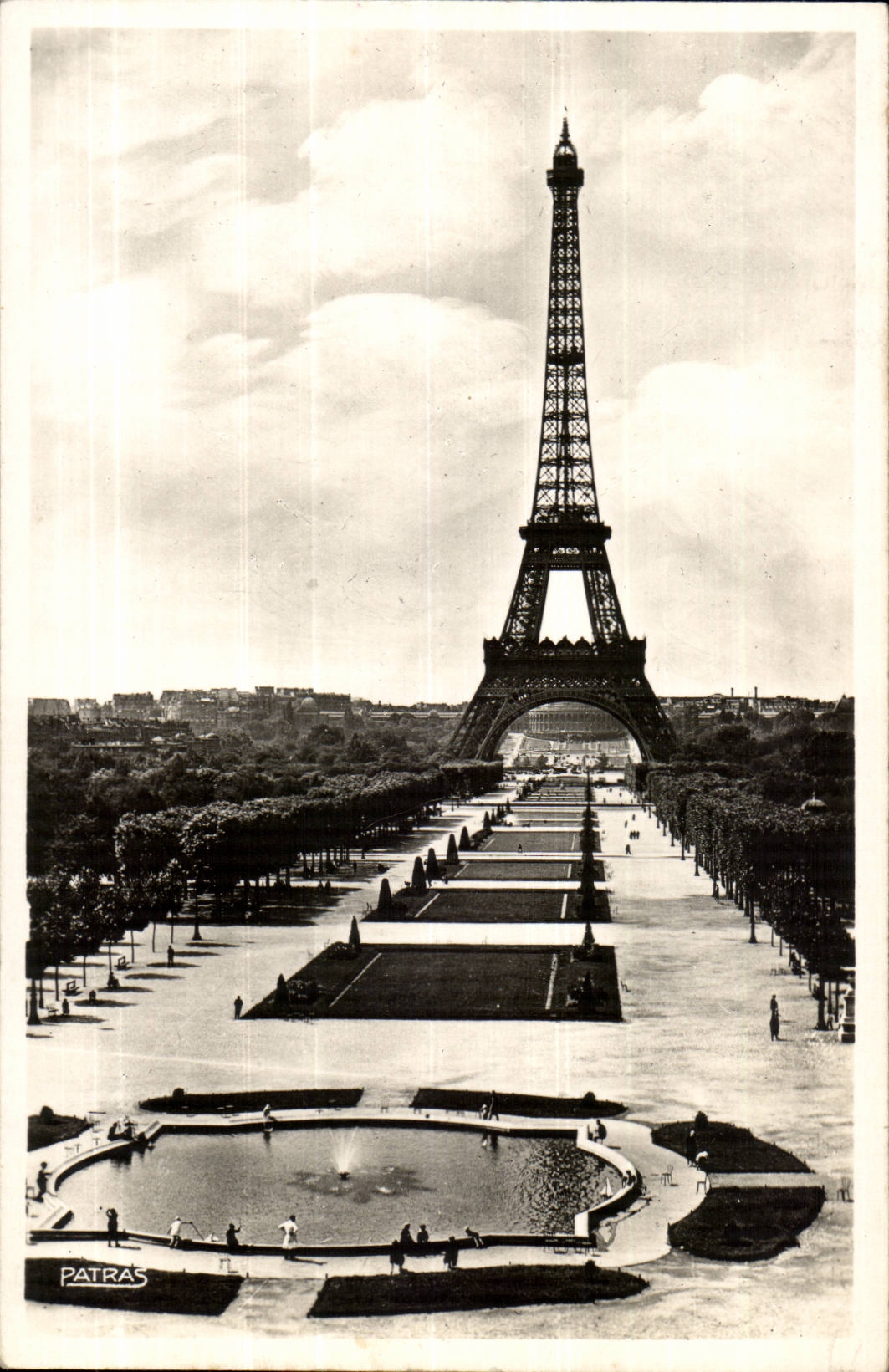 Paris CPA der Eiffle Aufsatz gesehen von Trocadero