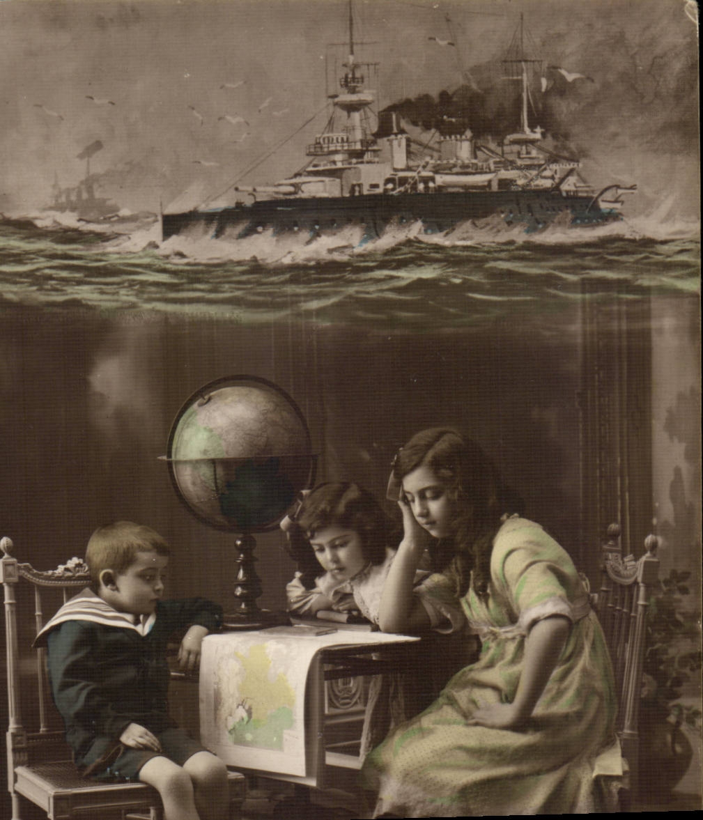 Fantasy - Child steamer - steamer - On the chart one cannot include/understand - German Caghon - CPA