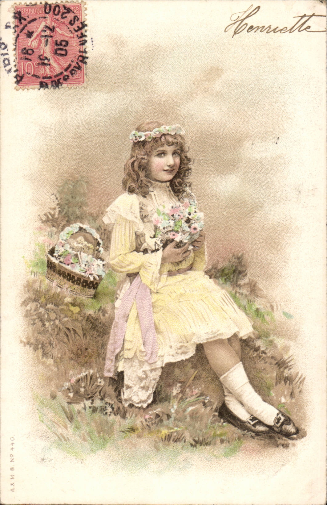 Fantasy - Child - girl - flower - Maguerite Chambon - Henriette -- CPA