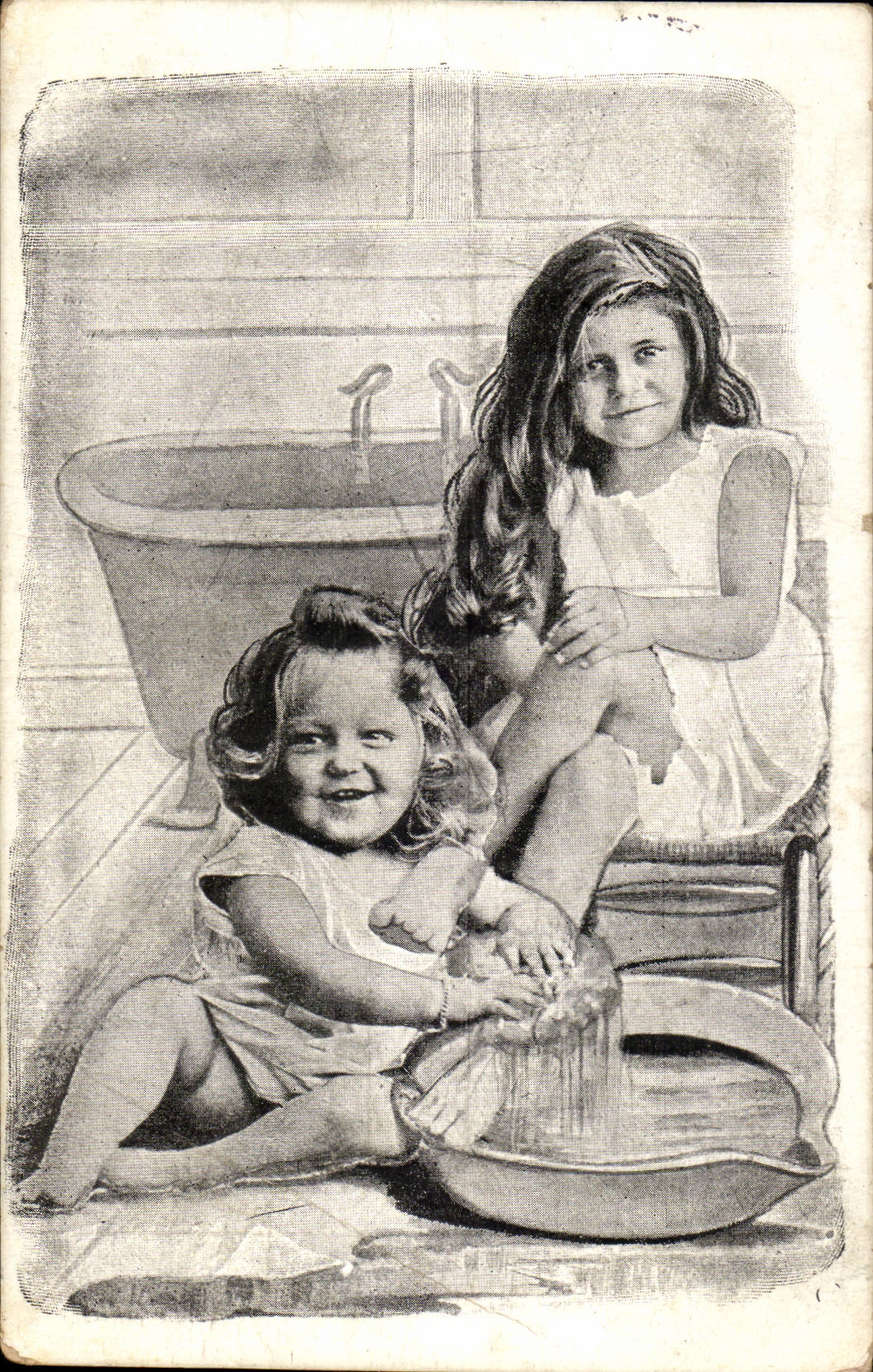 Fantasy - Child - girl - Bath - Baignore - Andre Chambon -- CPA