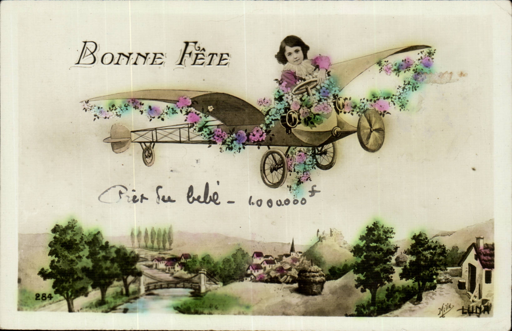 Fantasy - Child - Good Festival - plane - - CPA