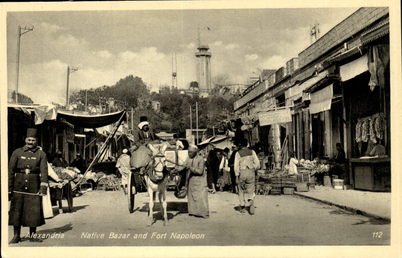 Afrique - Egypte - Egypt - Alexandria - Native Bazar and Fort Napoleon - CPA Ane Donkey