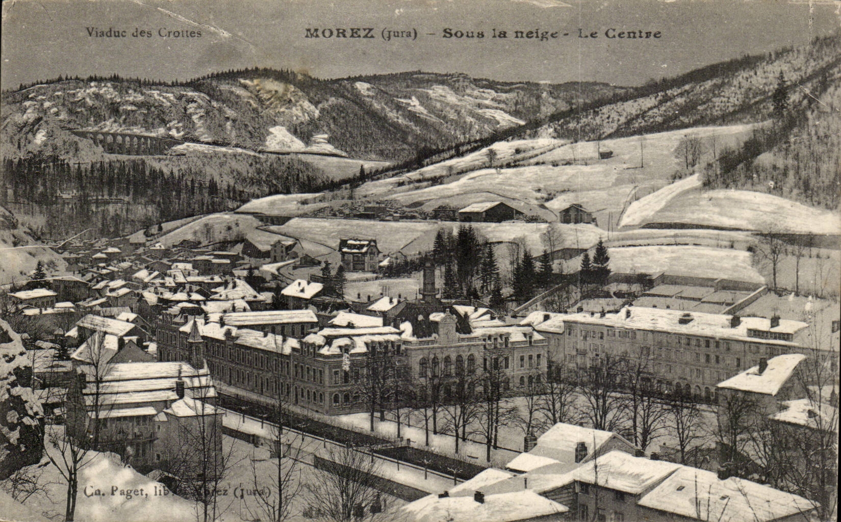 Morez - Under snow - the Center - CPA