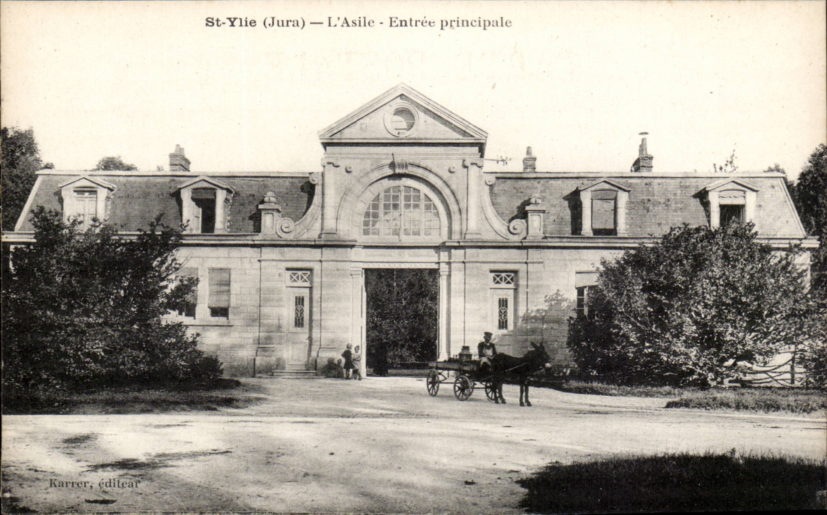 St Yile - LAsile - Entrance principal - CPA (ass donkey mule)