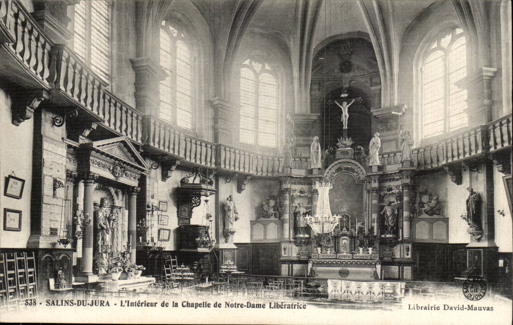 Salzig vom Jura - Innenraum der Wolbung des Notre- Damebefreiers - CPA