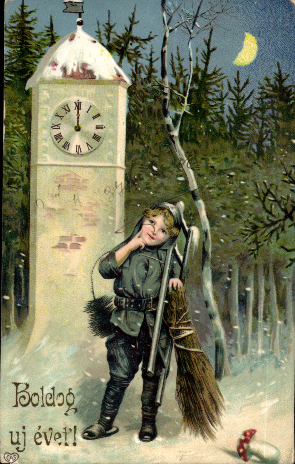 Fantasy - Child - Pensive child (Hungarian chart Hungary Hungary) - CPA Chimney sweeper