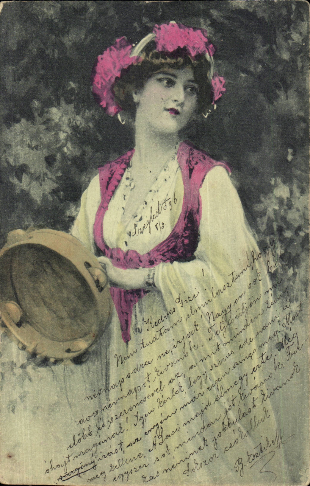 Fantasy - Woman - Beautiful Woman in painted style (Hungarian chart Hungary Hungary)