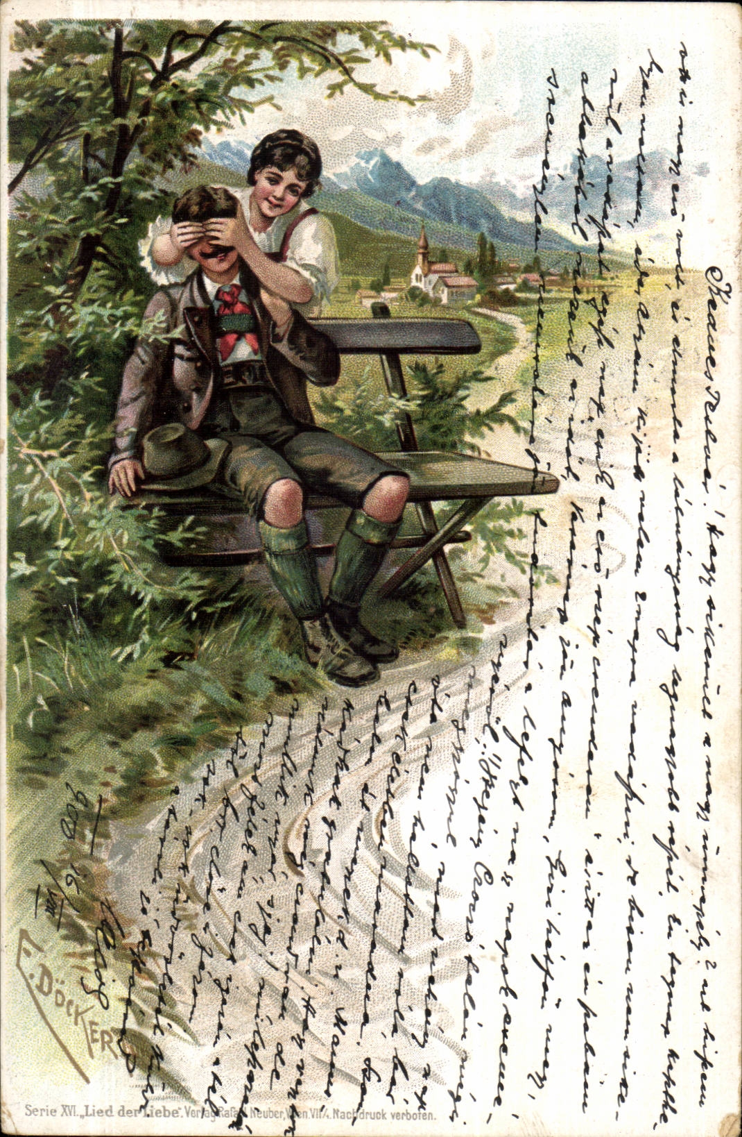 Fantaisie - Couple - Guess Who (carte hongroise Hungary Hongrie)- CPA