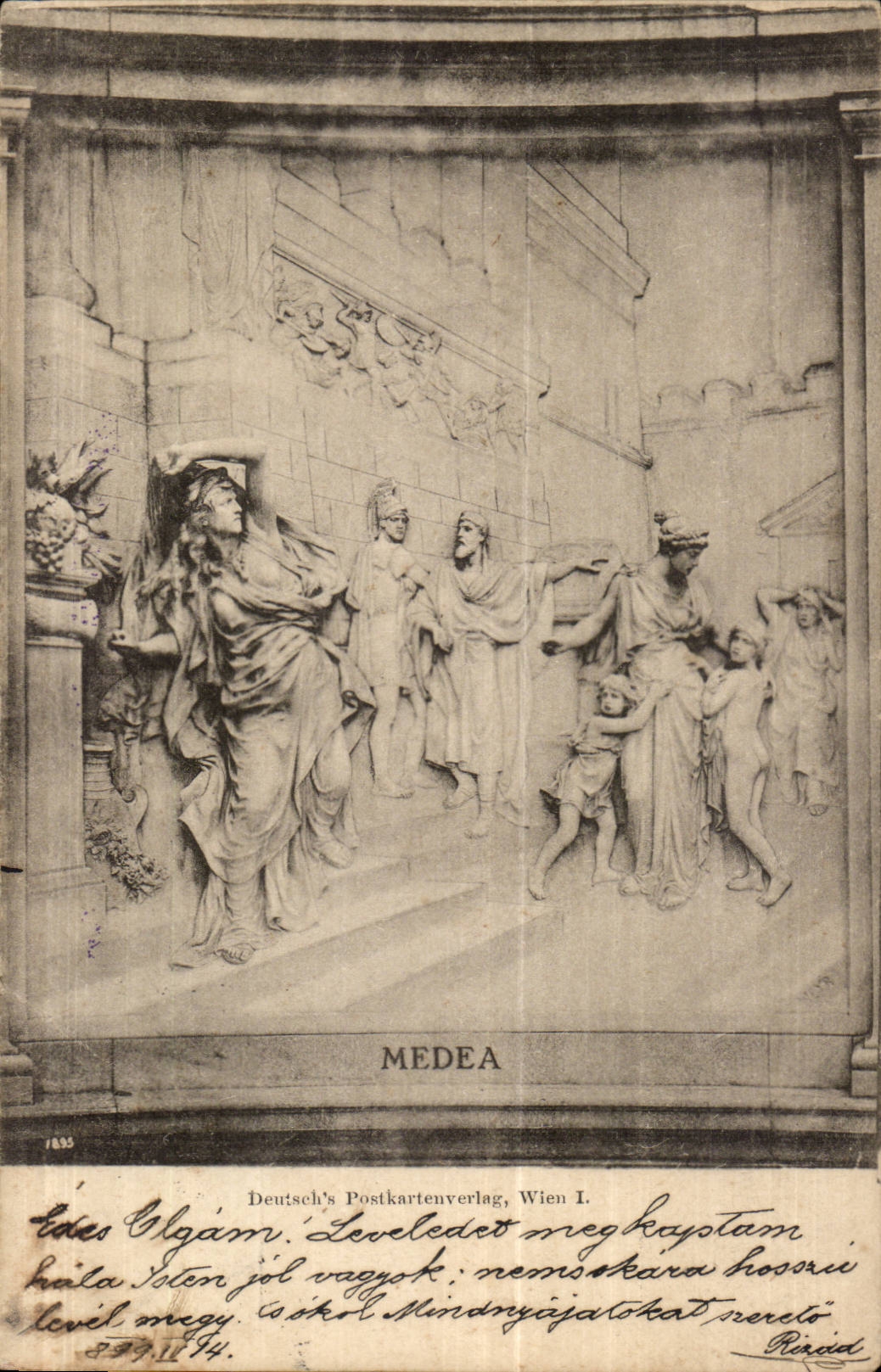 Arts - Low Relief - Medea - Deutsch Postkartenverla - Wien - comes - Austriche CPA